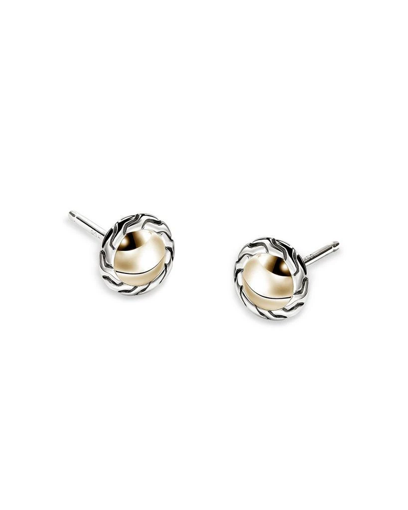 John Hardy 14K Yellow Gold & Sterling Silver JH Essentials Stud Earrings 3