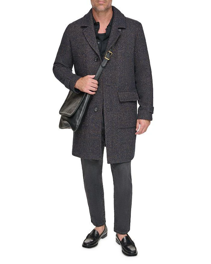 Andrew Marc Wexford Textured Herringbone Relaxed Fit Long Overcoat 4