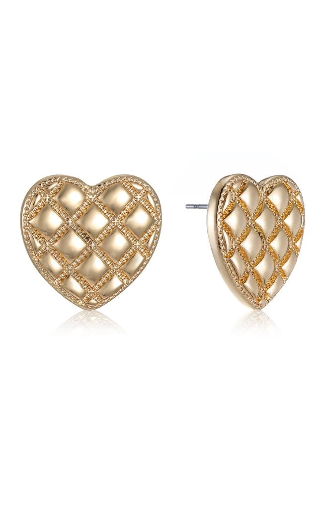 Ettika Jewelry Quilted Heart Stud Earrings