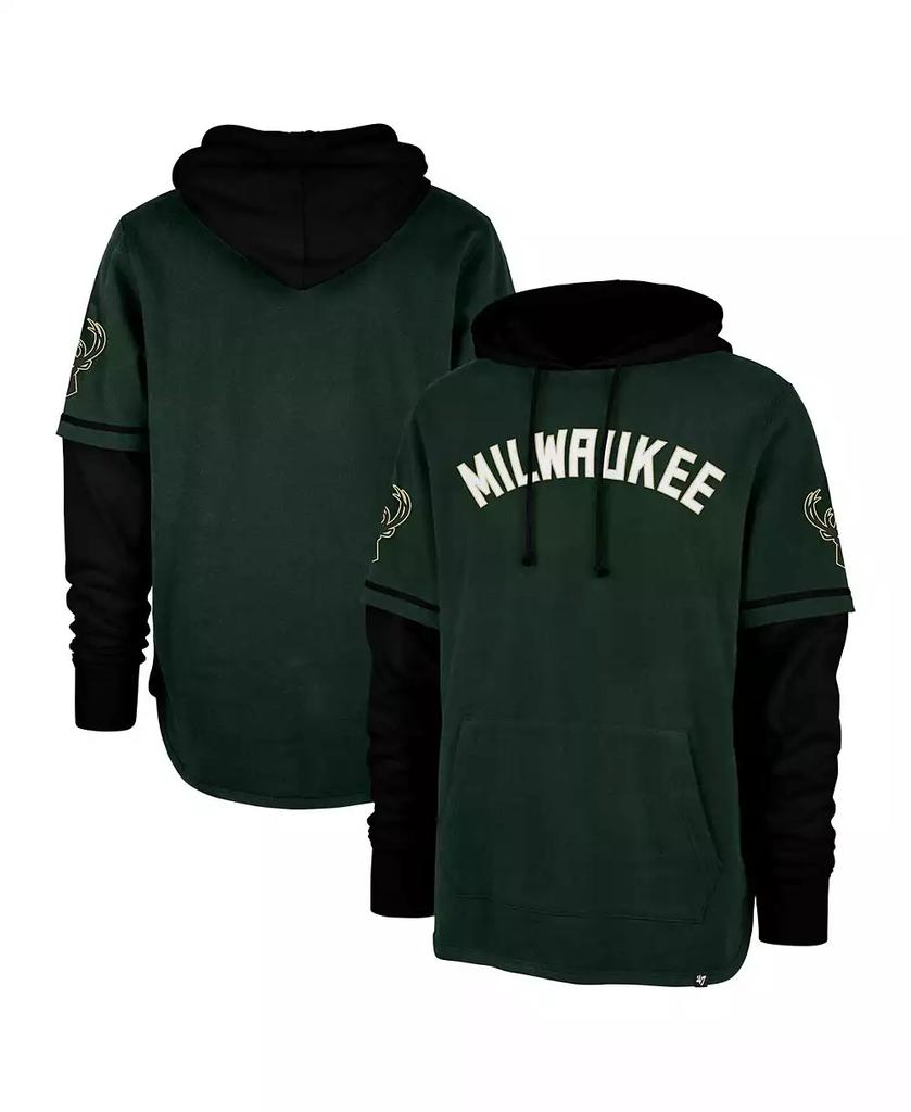 47 Brand Hunter Green Milwaukee Bucks Trifecta Shortstop Pullover Hoodie
