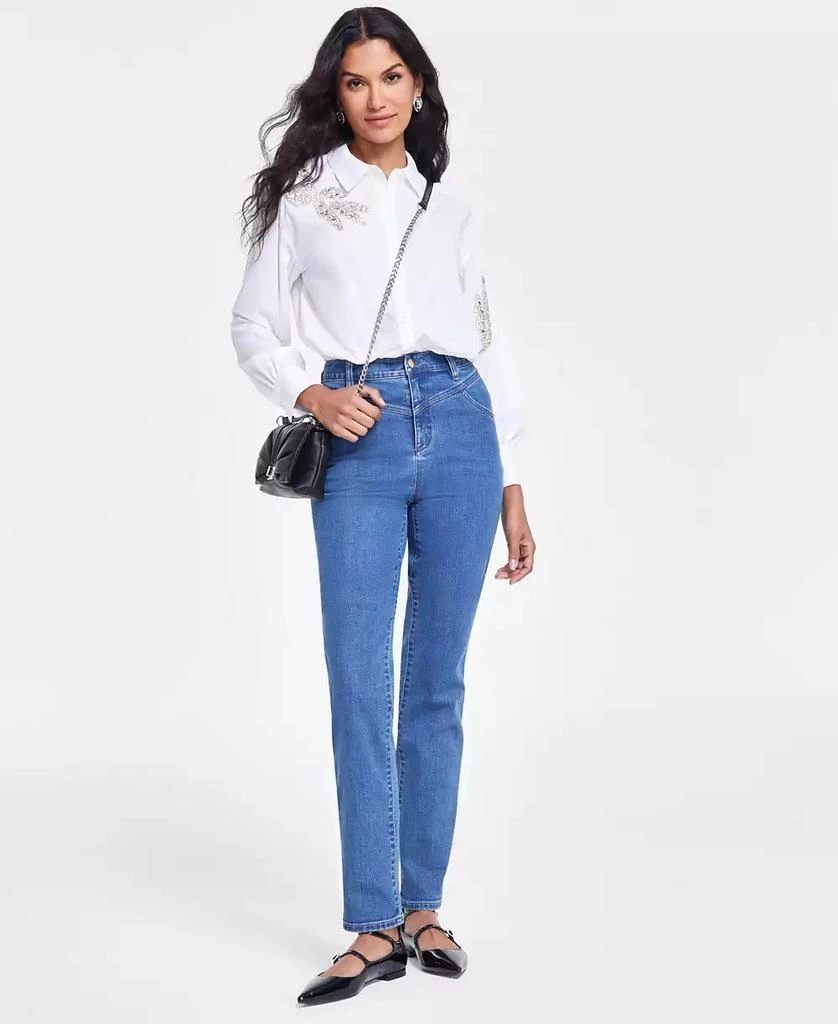 INC International Women's High-Rise Straight-Leg Denim Jeans, Created for Macy's 6
