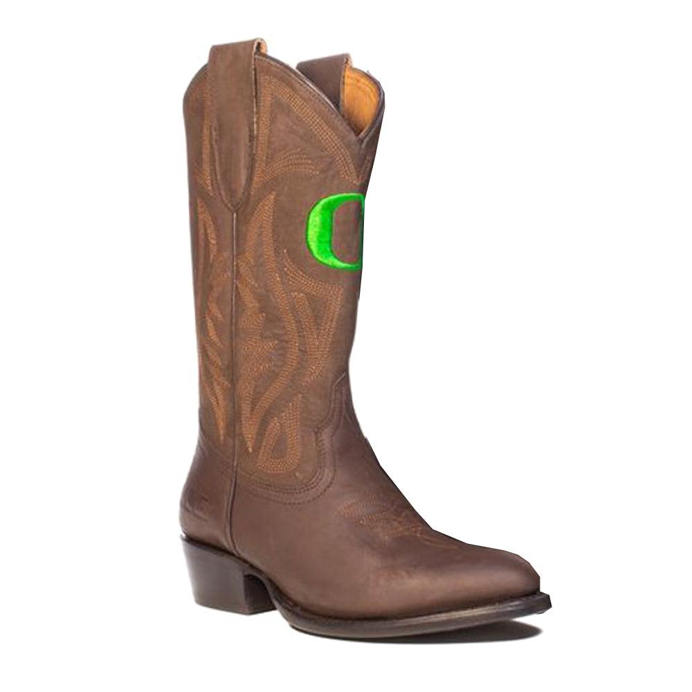 Gameday Boots University of Oregon Embroidered Round Toe Pull On Cowboy Boots
