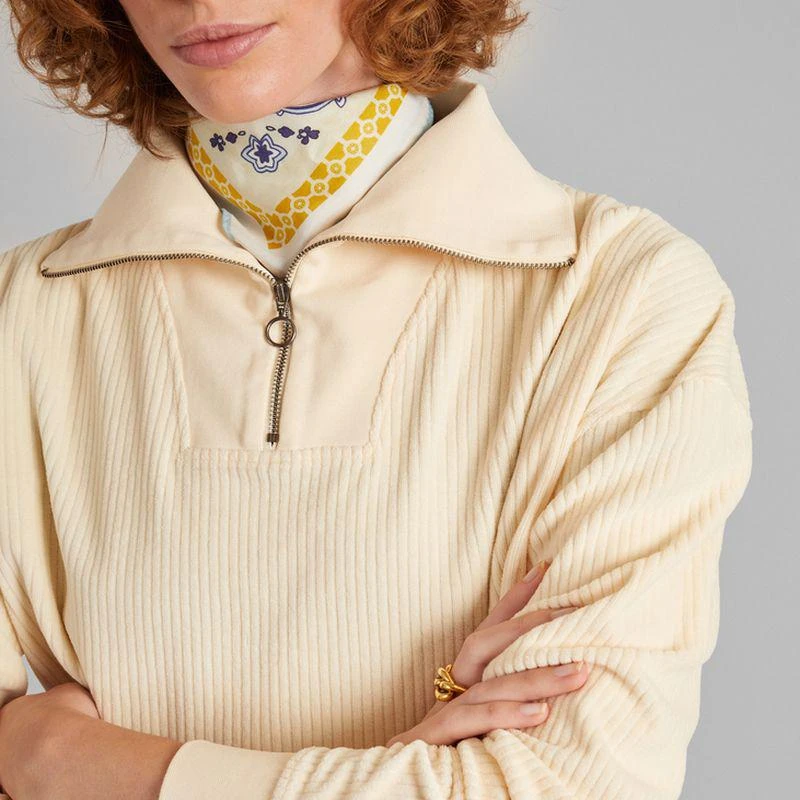 L'Exception Paris Corduroy trucker neck sweatshirt Crème L'EXCEPTION PARIS 4