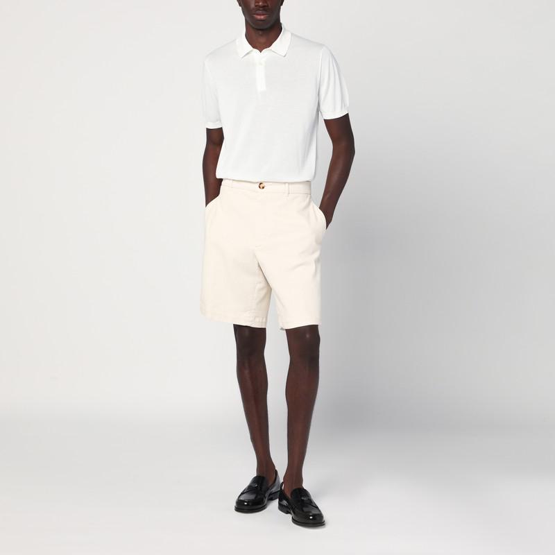 Brunello Cucinelli Ivory cotton bermuda shorts
