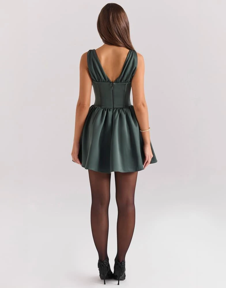 House of CB House of CB Emmeliette mini dress in emerald green 3