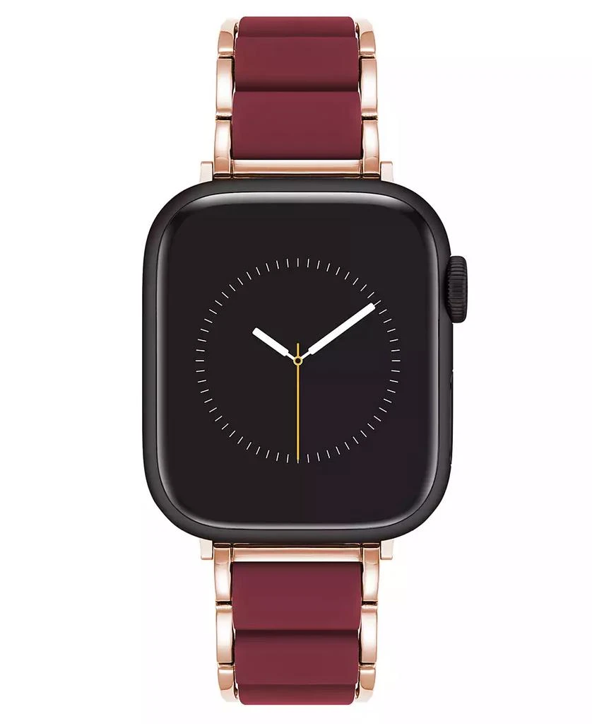 Anne Klein Women's Burgundy Rubberized Link with Rose Gold-Tone - Main Image