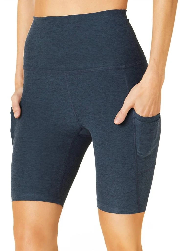 Beyond yoga Spacedye Team Pocket Biker Short In Nocturnal Navy 2
