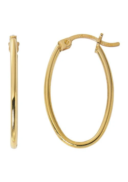 Belk Silverworks Silverworks Gold Plated 18 Millimeter Oval Click Top Hoop Earrings 1