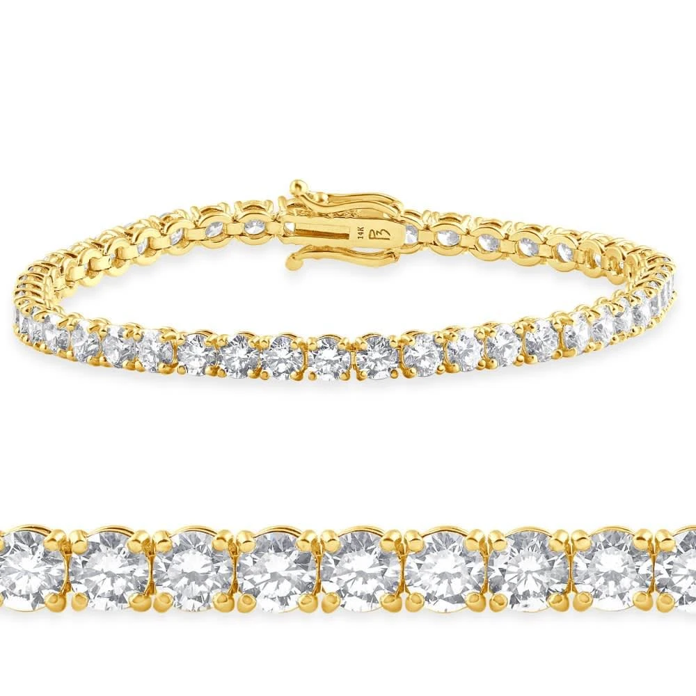 Pompeii3 10 Ct Lab Grown Diamond Tennis Bracelet 14K Yellow Gold 7"