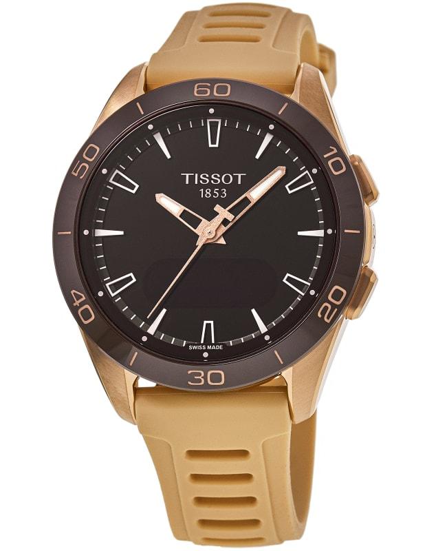 Tissot Tissot T-Touch Connect Solar Sport GMT Digital Dial Rose Gold Titanium Silicone Strap Men's Watch T153.420.47.051.05