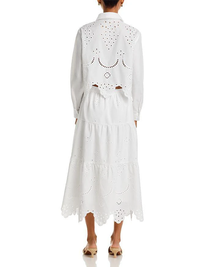 AQUA Eyelet Midi Skirt - Exclusive 3