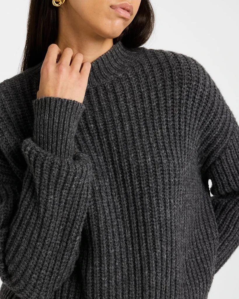 ARGENT Ribbed Mock-Neck Fisherman Sweater 5