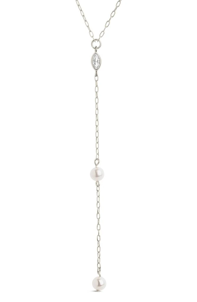 Sterling Forever Tyra Imitation Pearl 
Cubic Zirconia Station Y-Necklace 3