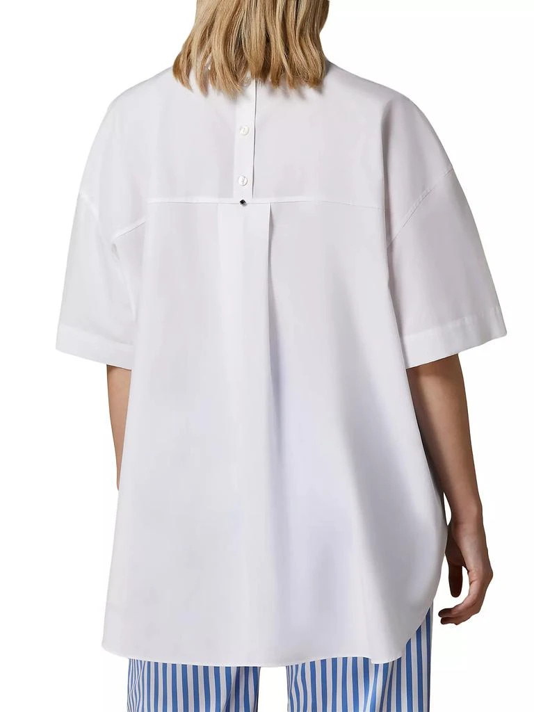 Marina Rinaldi Harry Poplin Elbow-Sleeve Shirt 4