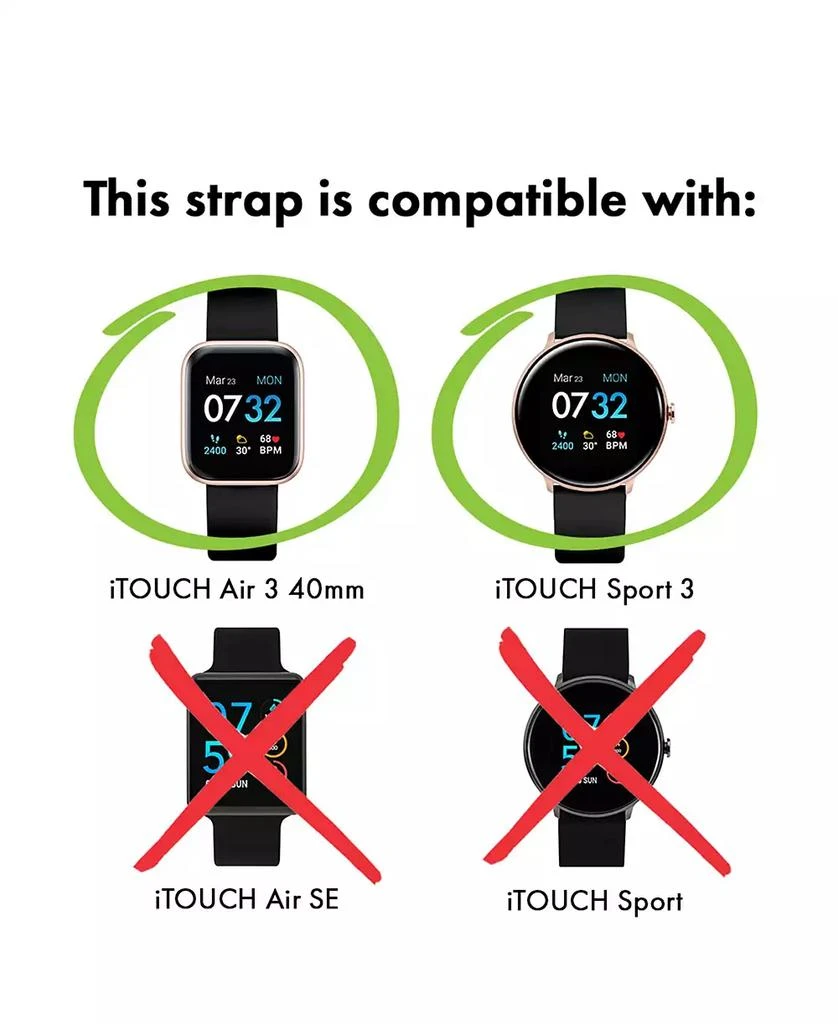 iTouch Air 3 and Sport 3 Extra Interchangeable Strap Blush Silicone, 40mm 3