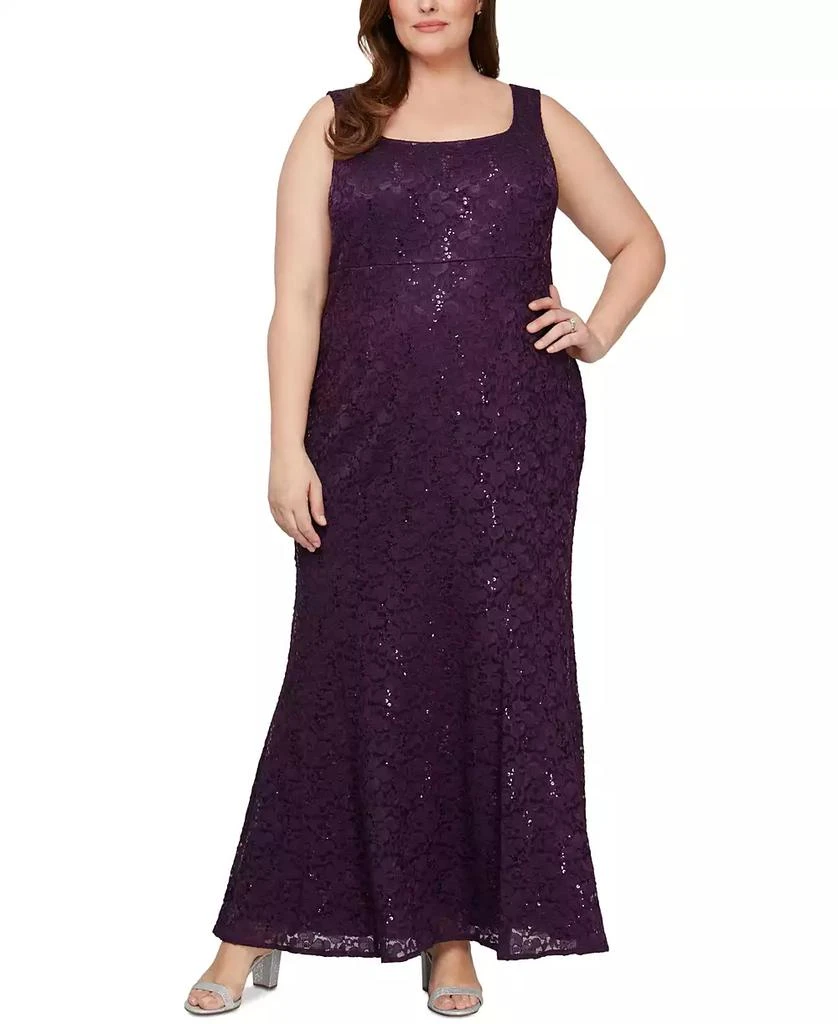 SL Fashions Plus Size Stretch Lace Gown & Jacket 3