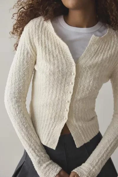 Kimchi Blue Kimchi Blue Rose Split-Front Textured Knit Cardigan 1