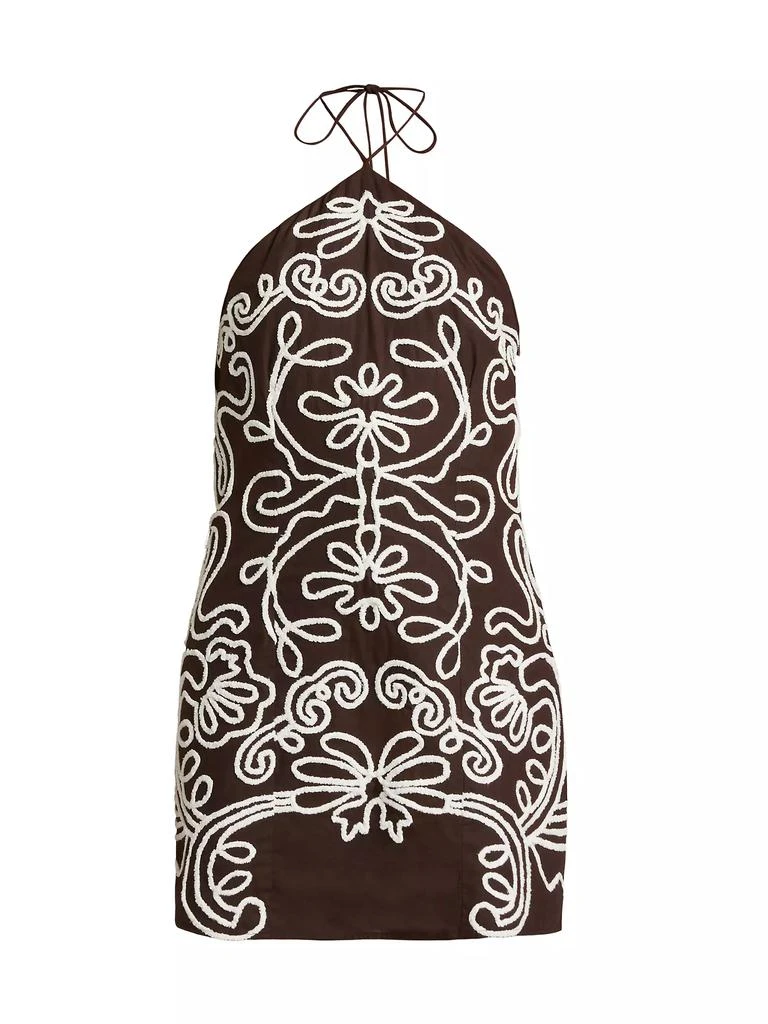 Hemant & Nandita Ilaya Embroidered Cotton Halterneck Minidress 1