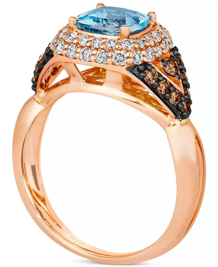 Le Vian Sea Blue Aquamarine (1-1/4 ct. t.w.) 
Diamond (3/4 ct. t.w.) Halo Ring in 14k Rose Gold 3