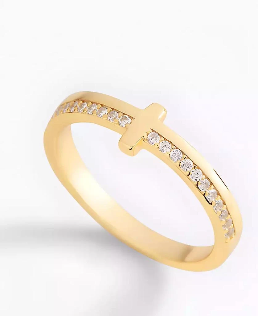 Mint 
Lily Let God Be In Control Pave Cross Ring