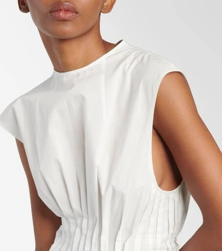 Khaite Wes pleated cotton poplin maxi dress 4