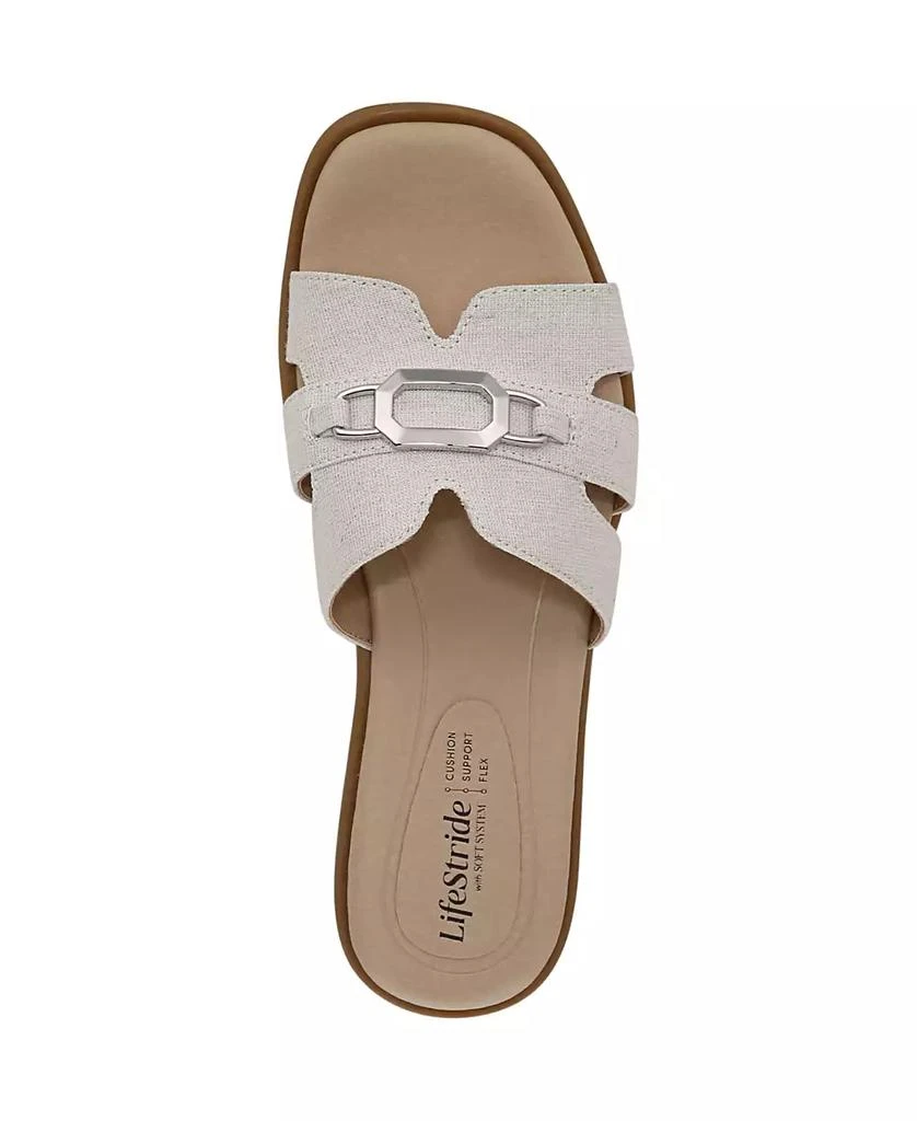 LifeStride Women's Royalty Bit Square Open Toe Slide Sandals 4