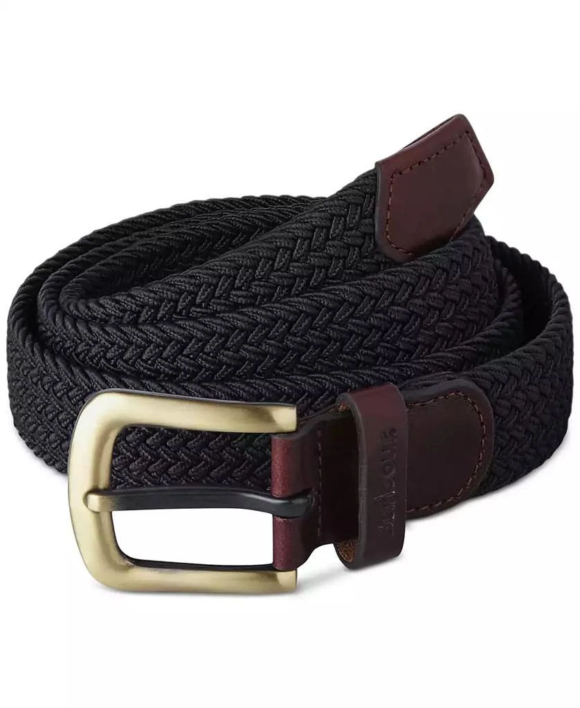 Barbour Men's Stretch Webbing Belt with Faux-Leather Trim 1