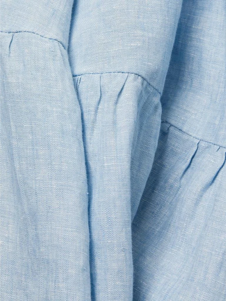 Birds of Paradis Rosa Linen Tie-Back Midi-Dress 6