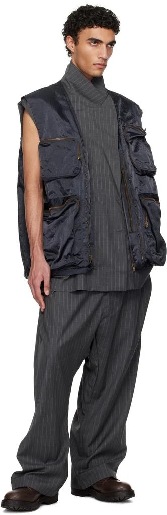Hed Mayner Gray Pinstripe Vest Set 6