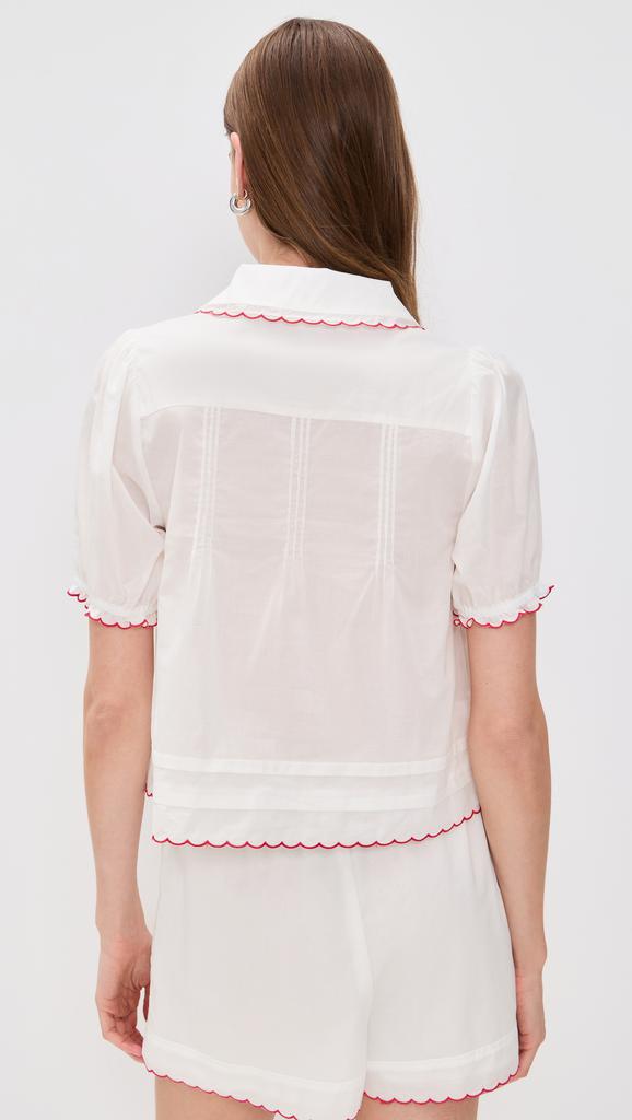 Wayf Elena Embroidered Top