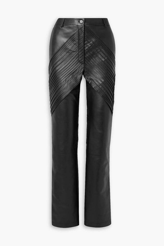 Peter Do Two-tone leather straight-leg pants