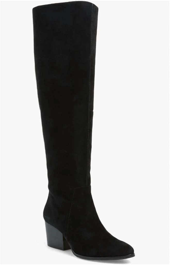 Vince Camuto Vince Camuto - Women Suede Leather Block Heel Knee High Boots