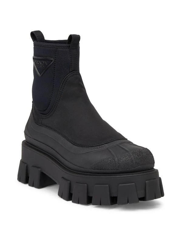 Prada Monolith Re-Nylon Gabardine Lug Sole Chelsea Boots 2