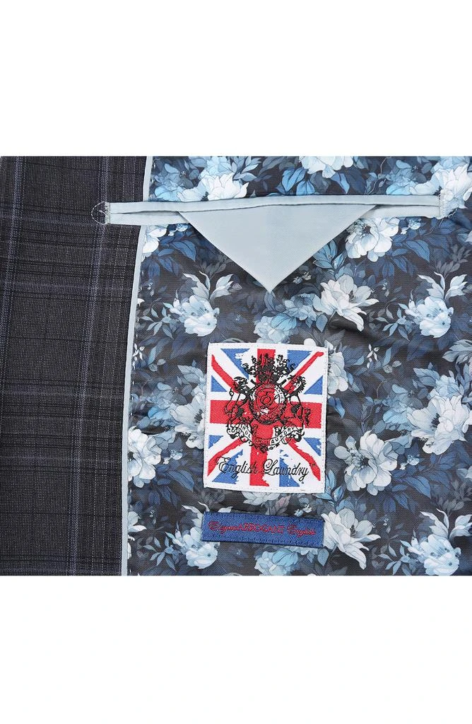 English Laundry Plaid Trim Fit Notch Lapel Two-Piece Suit 6