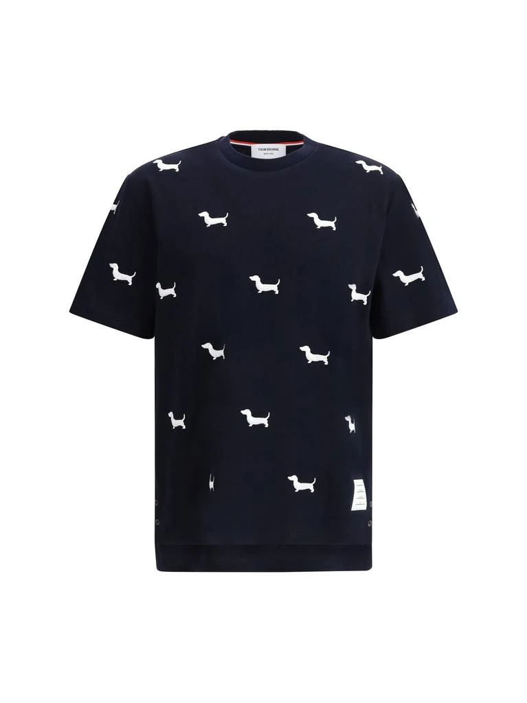 Thom Browne Thom Browne Dog-Embroidered Crewneck T-Shirt 1