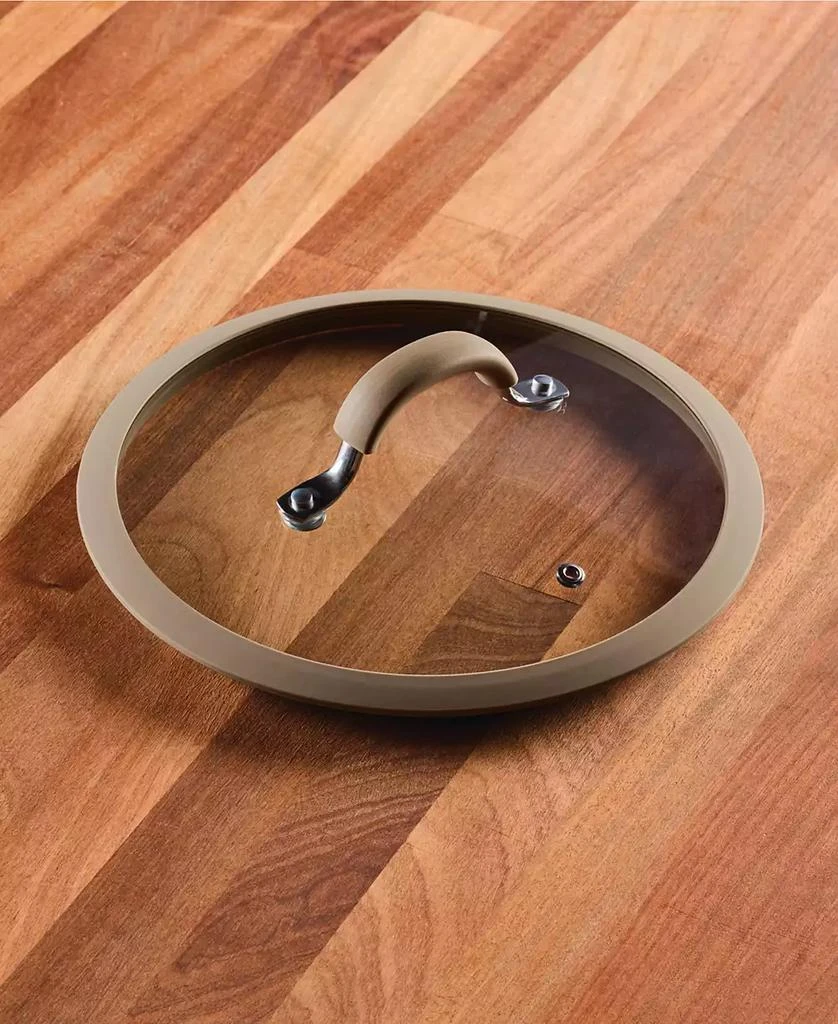 Rachael Ray Cook + Create 10" Silicone-Rimmed Glass Lid, Taupe 3