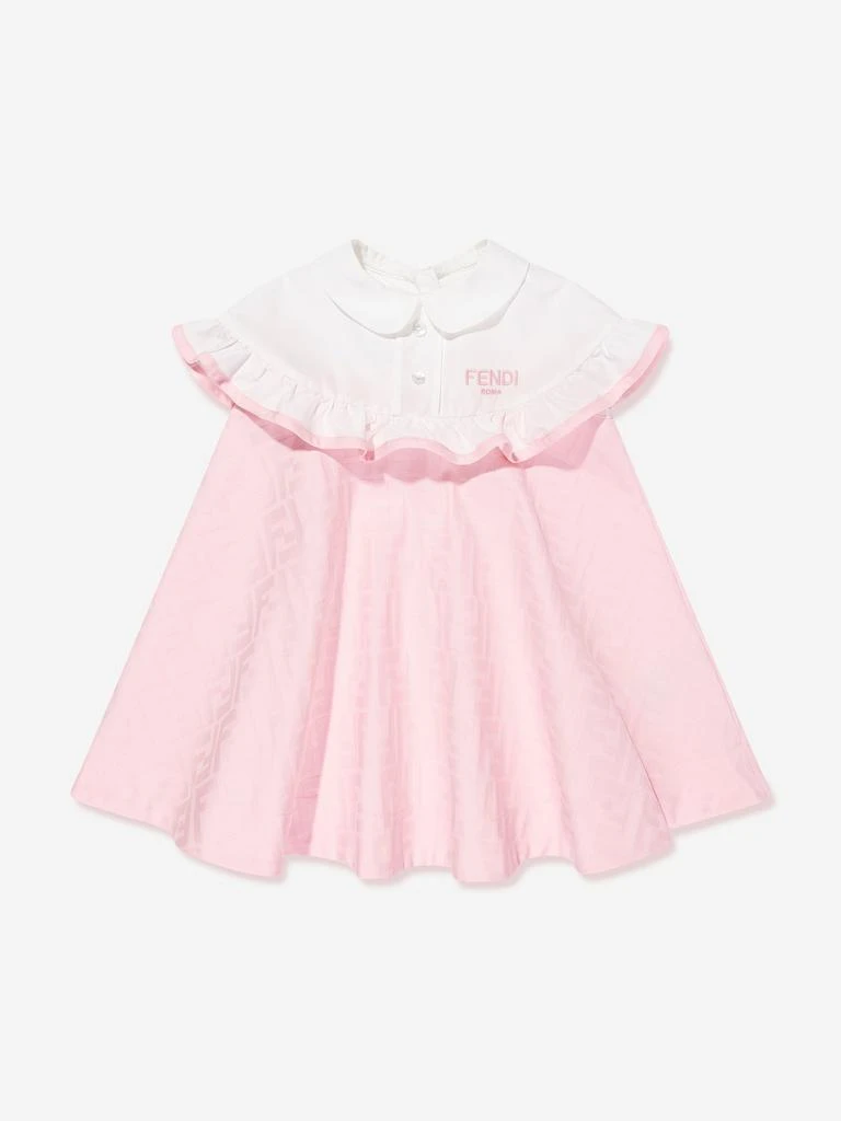 Fendi Baby Girls FF Jacquard Logo Dress in Pink 1
