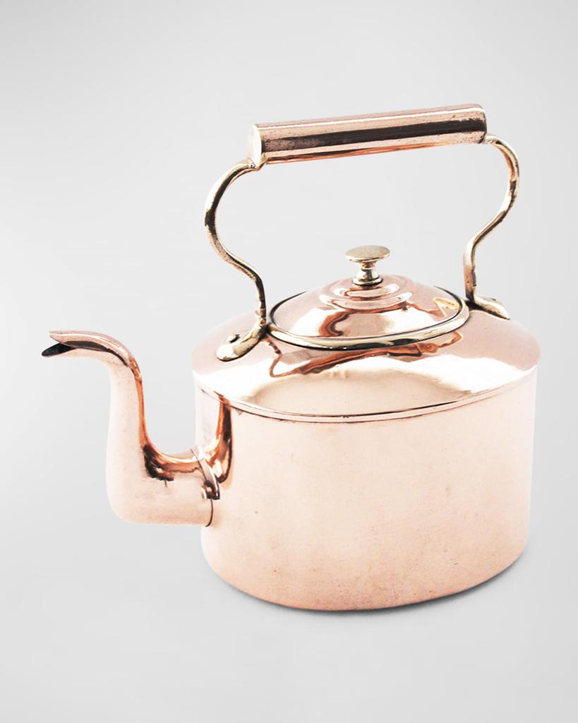 Coppermill Kitchen Antique English Large Oval Tea Kettle, C. 1850
