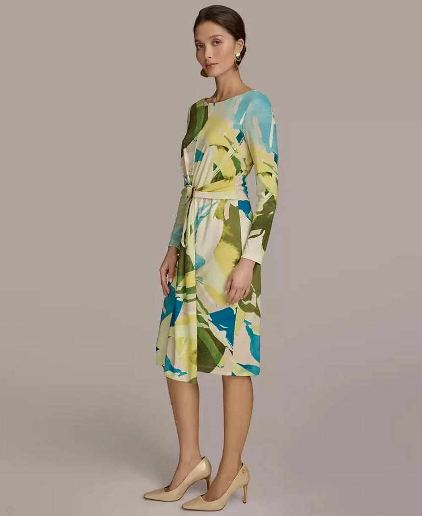 Donna Karan Women's Printed Draped-Sash Dress 3