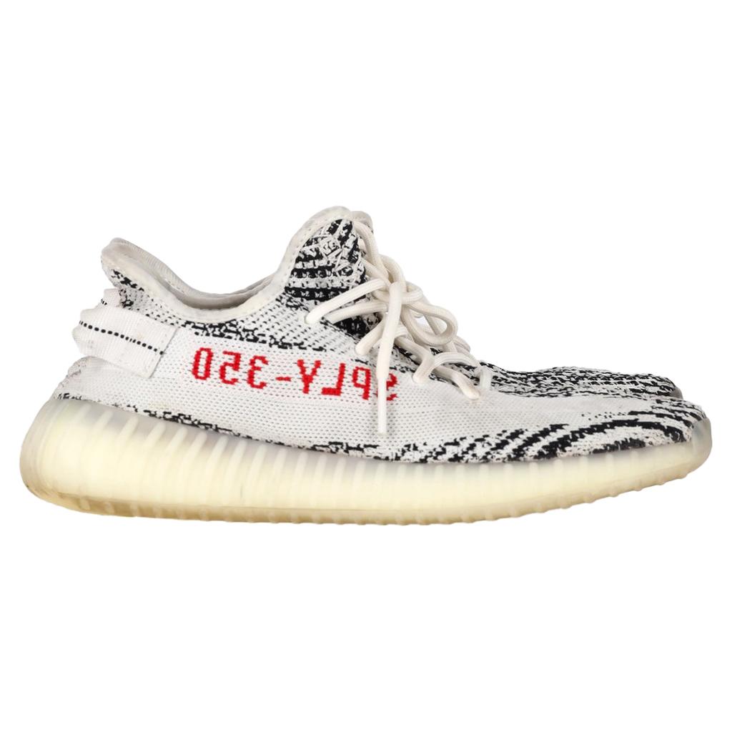 YEEZY Yeezy Boost 350 V2 Zebra Sneakers in White Cotton