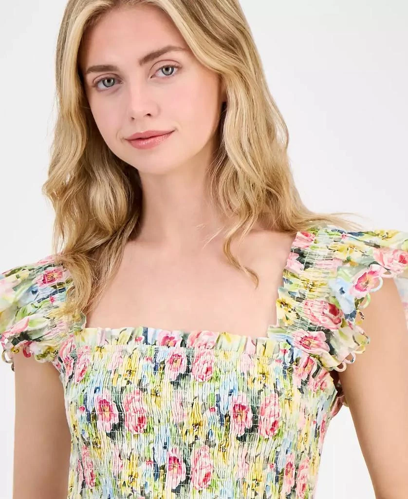 En Saison Women's Cairo Cotton Smocked Floral Top 2