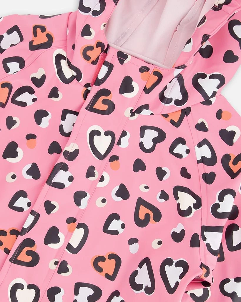 Deux par Deux Rain One-Piece in Polyurethane Pink Heart Print 5