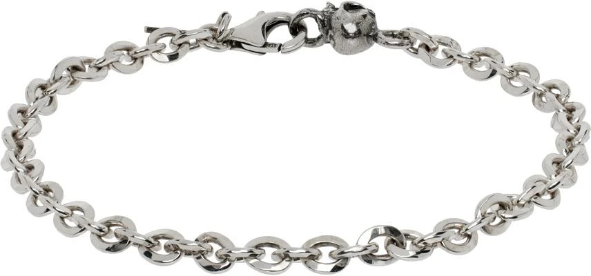 Emanuele Bicocchi SSENSE Exclusive Silver Skull Bracelet 1