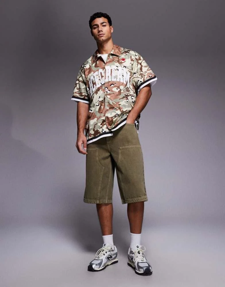 Icecream ICECREAM choc chip baseball jersey in multi camo 2