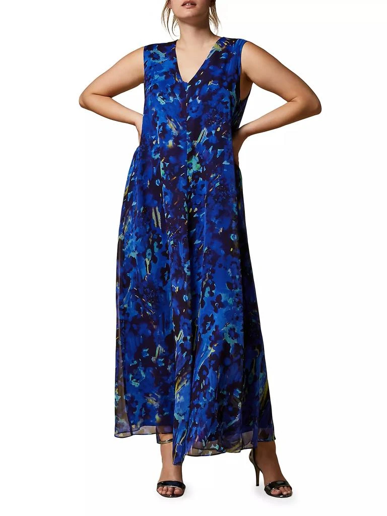Marina Rinaldi Plus Size Carpazi Long Silk Georgette Dress 3