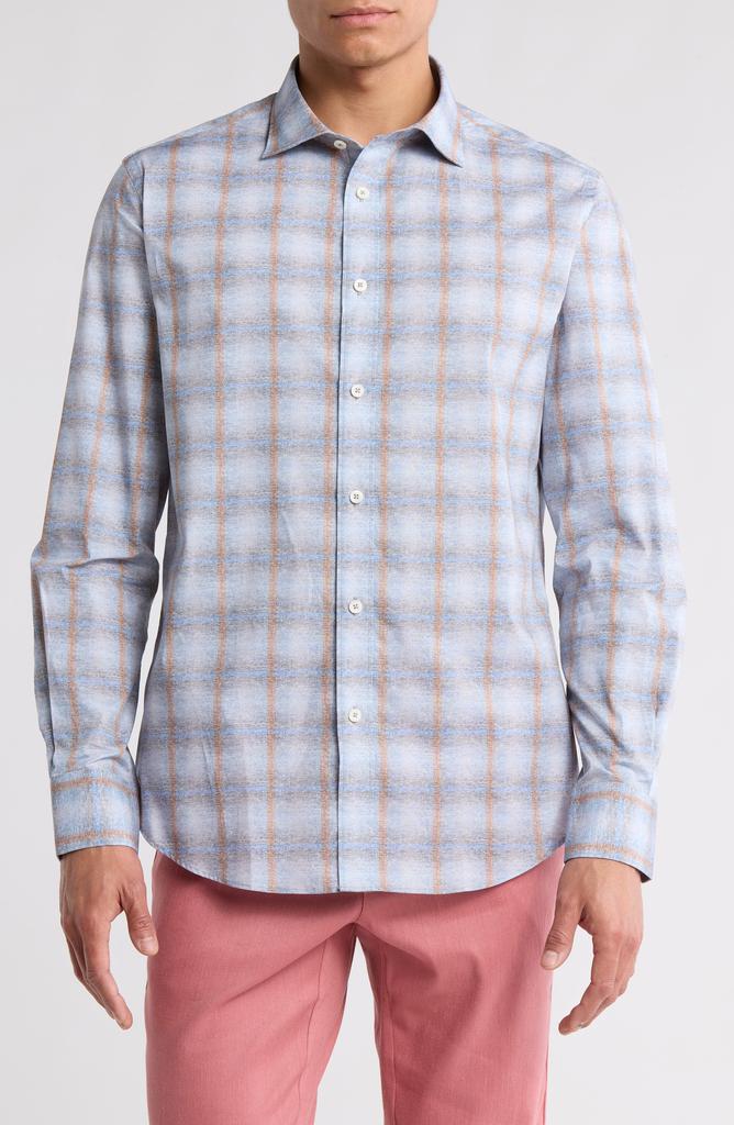 BUGATCHI Axel Plaid Long Sleeve Button-Up Shirt