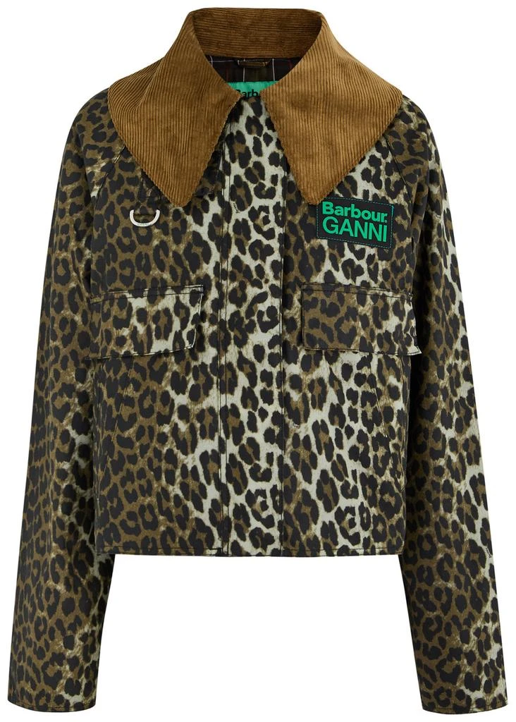 Barbour X Ganni leopard-print waxed cotton jacket 1
