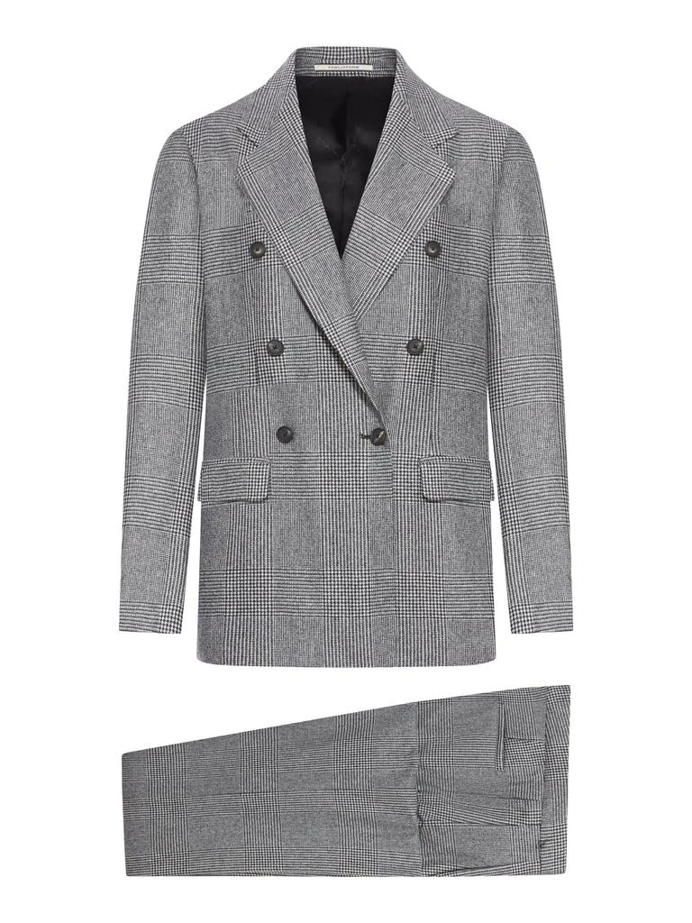 TAGLIATORE LOREAI PRINCE OF WALES WOOL SUIT 1