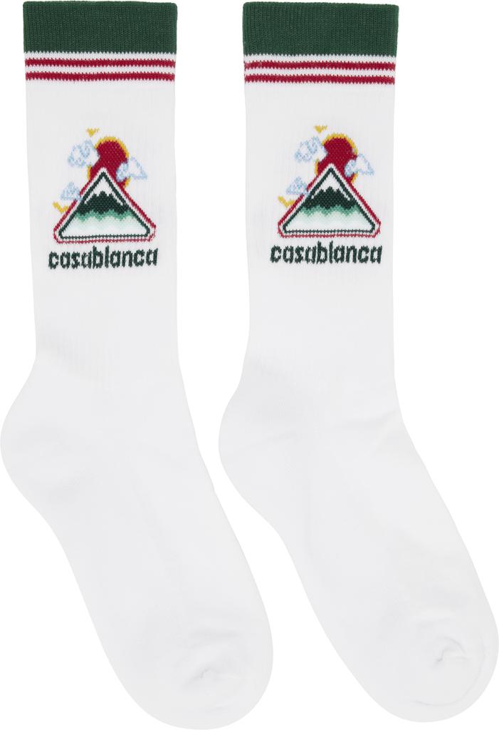Casablanca White Montagne Ondulee Socks