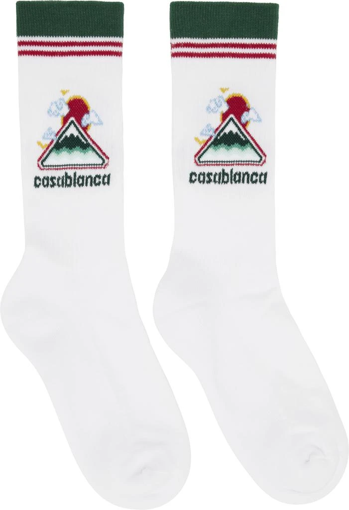 Casablanca White Montagne Ondulee Socks 1